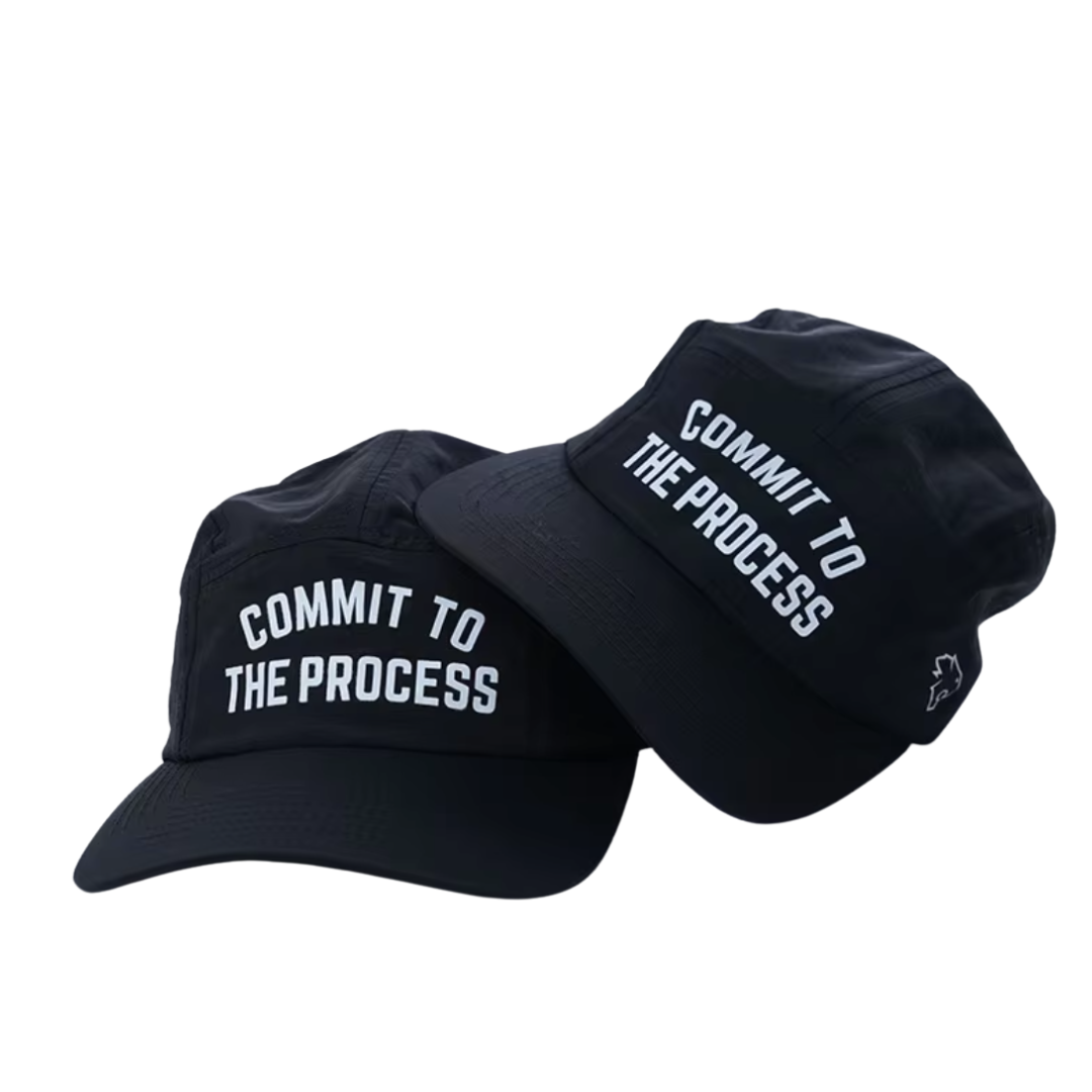 COMMIT TO THE PROCESS RUN HAT - BLACK
