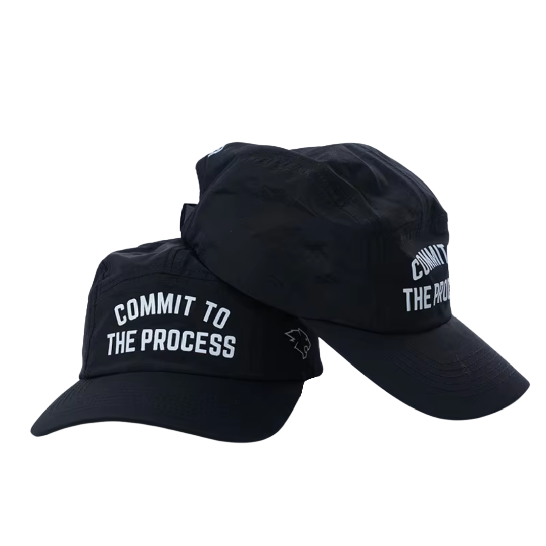 COMMIT TO THE PROCESS RUN HAT - BLACK
