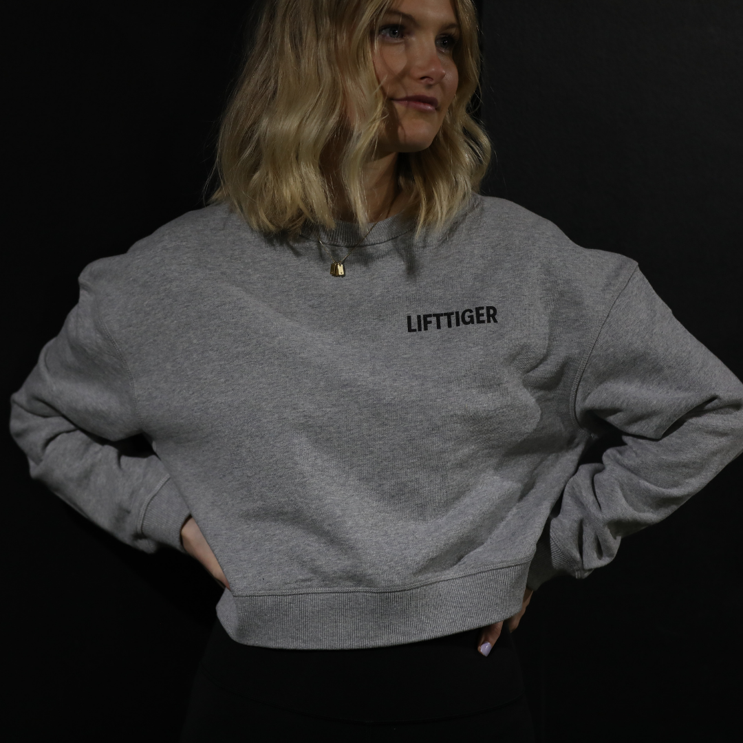 TRAINING CROPPED SWEATSHIRT - HEATHER GRAY