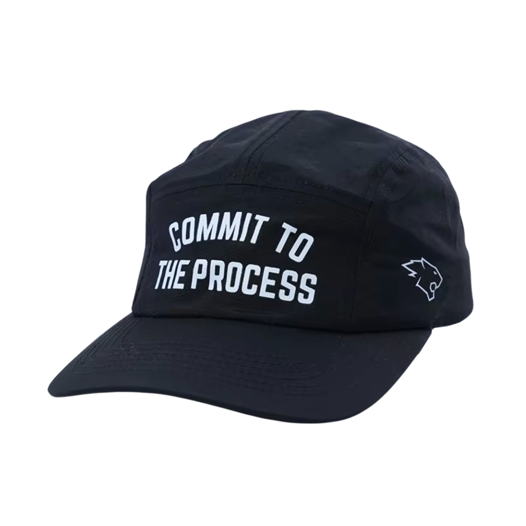 COMMIT TO THE PROCESS RUN HAT - BLACK