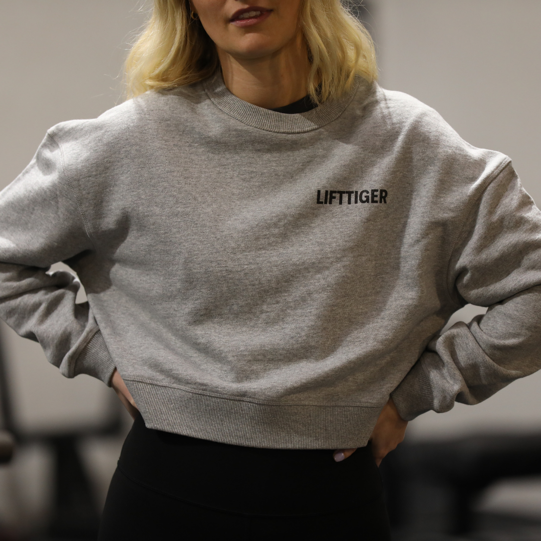 TRAINING CROPPED SWEATSHIRT - HEATHER GRAY