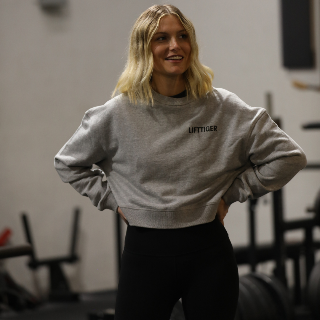 TRAINING CROPPED SWEATSHIRT - HEATHER GRAY